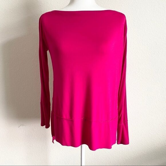We the Free People Luna Pink Long Sleeve Off the Shoulder Top Women's XS Stretch - Picture 1 of 8